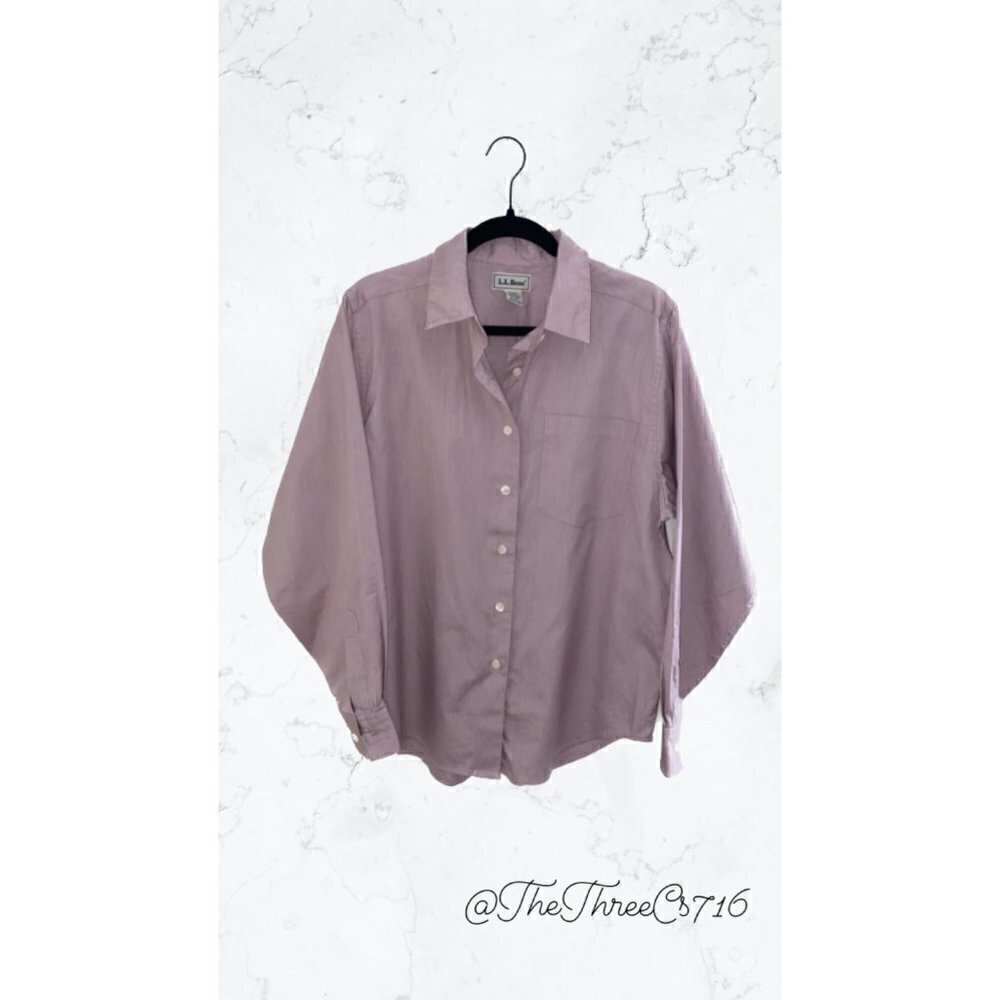 L.L. Bean Button Down Shirt Pink Size Med-Reg